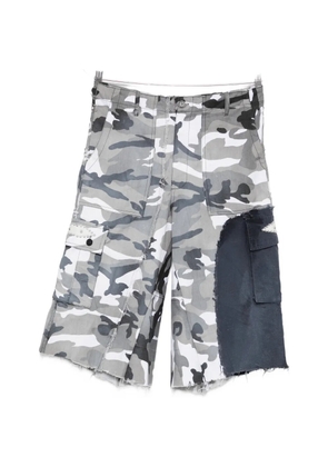 INNOCENCE NYC Camo Asymmetry studs shorts - Grey