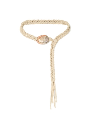 Alanui Mermaid Inside shell-embellished braided belt - Neutrals