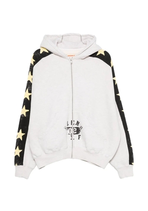 SECND SLF star-print zip-up hoodie - Neutrals