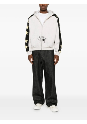 SECND SLF star-print zip-up hoodie - Neutrals