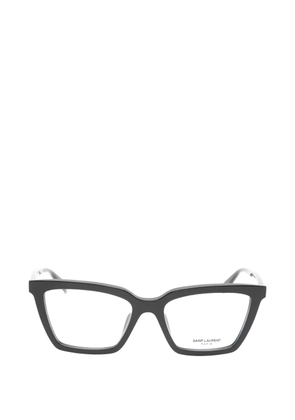 Saint Laurent Eyewear logo-engraved rectangle-frame glasses - Black