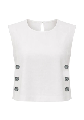 Marella button-detail sleeveless blouse - White