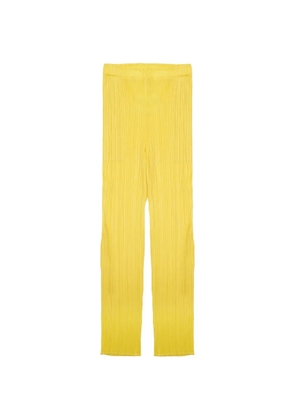 Pleats Please Issey Miyake Monthly Colors: April pleated elasticated trousers - Yellow