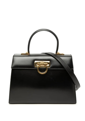 Ferragamo Pre-Owned 2010-2026 Leather Gancini Iconic Top Handle Bag satchel - Black