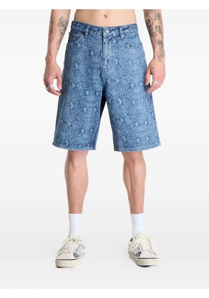Daily Paper snake-effect laser-cut shorts - Blue