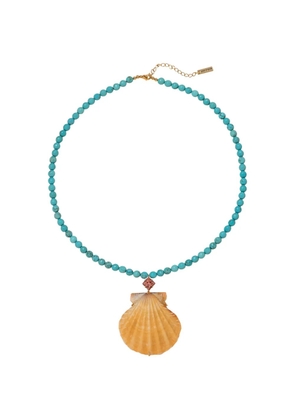 Jennifer Behr Melina shell-pendant necklace - Blue