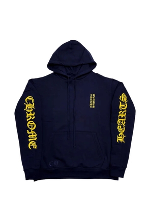 Chrome Hearts logo-print drawstring hoodie - Blue
