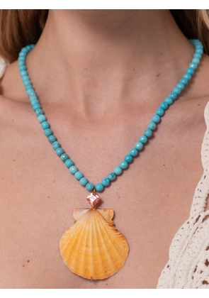 Jennifer Behr Melina shell-pendant necklace - Blue