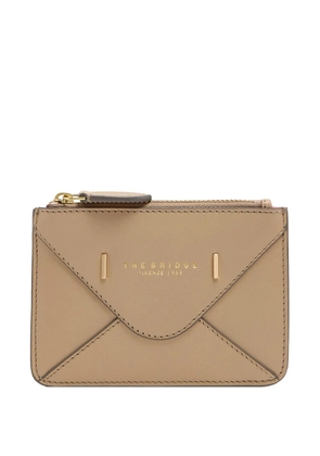 The Bridge zip-fastening leather card holder - Neutrals