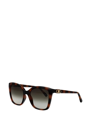 Ferragamo Eyewear Gancini tortoiseshell-effect sunglasses - Brown
