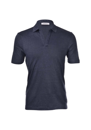 Gran Sasso slub-texture polo-collar T-shirt - Blue