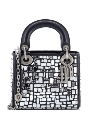 Christian Dior Pre-Owned Lady Dior Chain Bag Leather and Mirror Mosaic Mini shoulder bag - Black