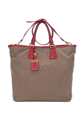 Prada Pre-Owned jacquard-logo tote bag - Neutrals