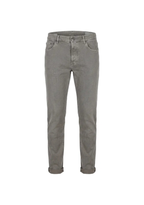 Brunello Cucinelli five-pocket logo-patch jeans - Grey