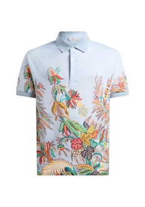 ETRO floral-print polo shirt - Blue