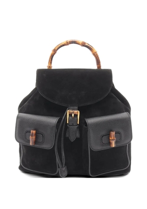 Gucci Pre-Owned 2000s Bamboo suede backpack - Black