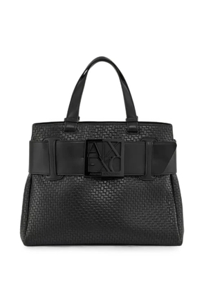 Armani Exchange logo-plaque tote bag - Black