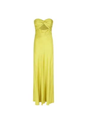 Essentiel Antwerp twisted-detail strapless maxi dress - Yellow