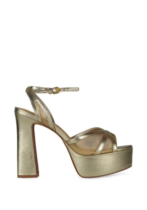 CARRANO metallic-effect mesh-panel sandals - Gold