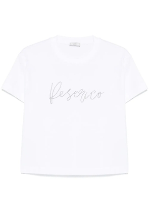 Peserico logo-embroidered cotton T-shirt - White