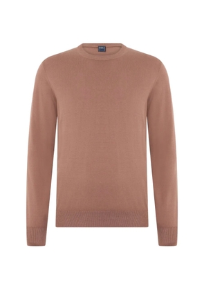 Fedeli round-neck cotton sweater - Brown