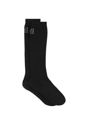MM6 Maison Margiela Numeric Signature ribbed-knit socks - Black