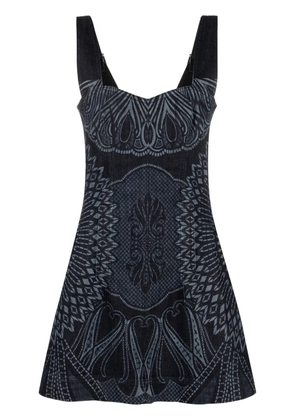 Alberta Ferretti printed denim dress - Blue