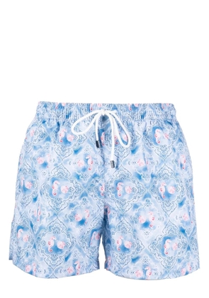 Fedeli shell-print swim shorts - Blue
