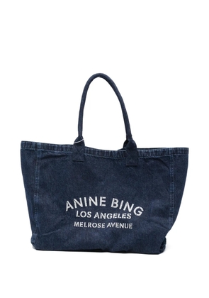 ANINE BING logo-print shoulder bag - Blue