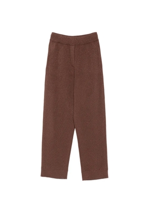Brunello Cucinelli ribbed-knit straight-leg trousers - Brown