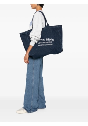ANINE BING logo-print shoulder bag - Blue