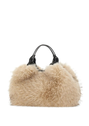 GIANNI CHIARINI Dua faux-fur tote bag - Neutrals