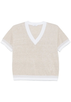 Peserico lurex-detail top - Neutrals