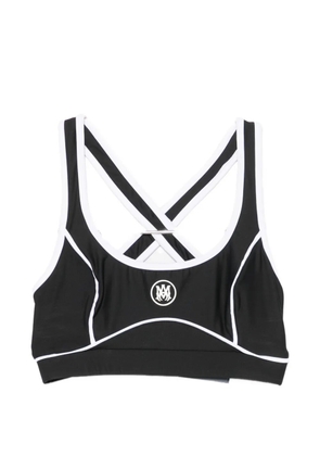 AMIRI logo-print crossover-strap sports bra - Black