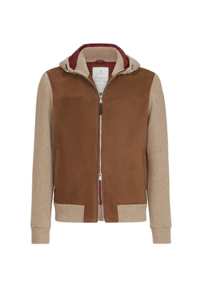 Brunello Cucinelli zip-up hooded bomber jacket - Brown