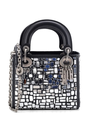 Christian Dior Pre-Owned Lady Dior Chain Bag Leather and Mirror Mosaic Mini shoulder bag - Black