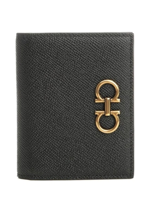Ferragamo Gancini-plaque textured-leather wallet - Black