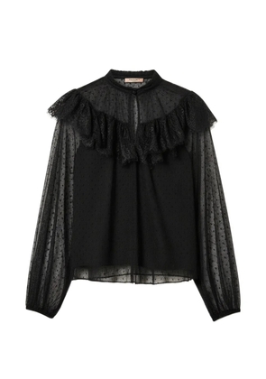 TWINSET lace-trim ruffled blouse - Black