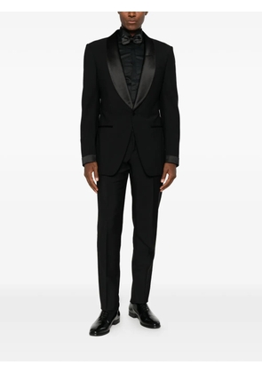 Emporio Armani satin-trim trousers - Black
