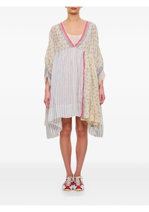 Pero floral-print linen midi dress - White