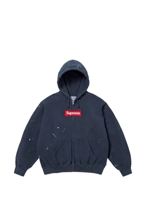Supreme x MM& box logo paint-splatter hoodie - Blue
