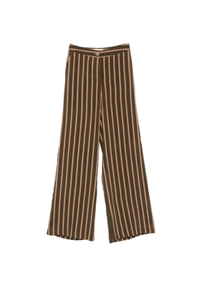 MOMONÌ Candeo vertical-stripe wide-leg linen trousers - Green