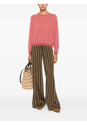 MOMONÌ Candeo vertical-stripe wide-leg linen trousers - Green