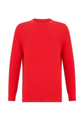 Fedeli waffle-knit cotton sweater - Red
