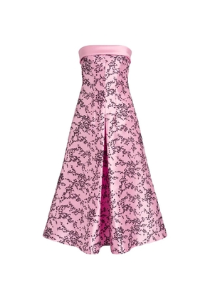 Alberta Ferretti floral-print strapless dress - Pink