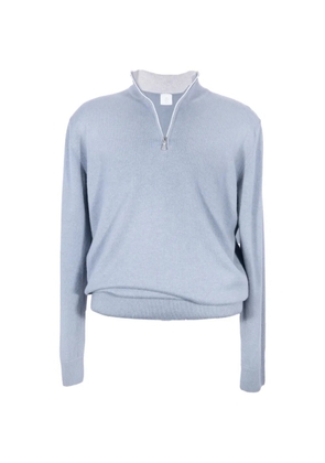 Eleventy quarter-zip ribbed-trim sweater - Blue