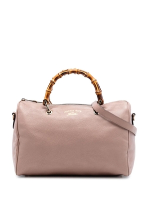 Gucci Pre-Owned 2016-2026 Medium Calfskin Bamboo Shopper Boston Bag satchel - Brown