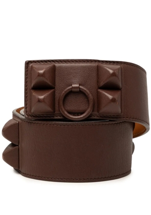 Hermès Pre-Owned 2009 Chevre Mysore Collier de Chien Shadow S belt - Brown