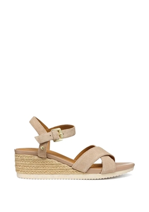 Geox Ischia Corda crossover-strap wedge sandals - Neutrals
