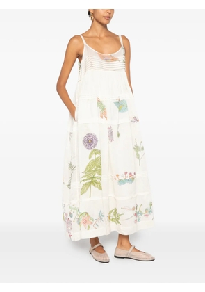 INJIRI floral-print maxi dress - White
